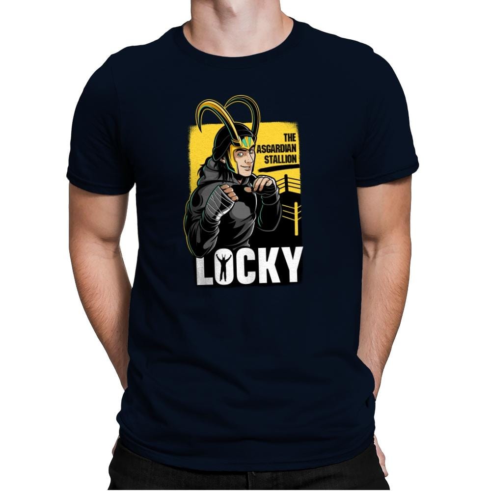 Locky - Mens Premium T-Shirts RIPT Apparel Small / Midnight Navy