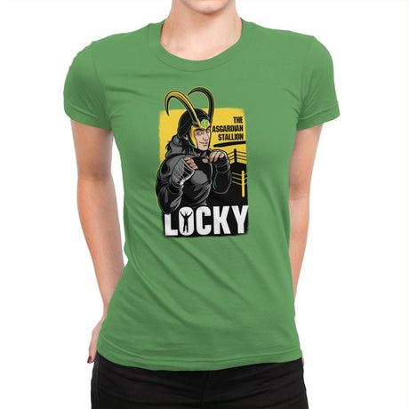 Locky - Womens Premium T-Shirts RIPT Apparel Small / Kelly