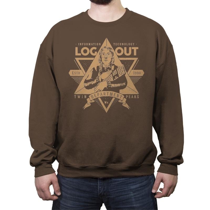 Log Out - Crew Neck Sweatshirt Crew Neck Sweatshirt RIPT Apparel Small / Dark Chocolate