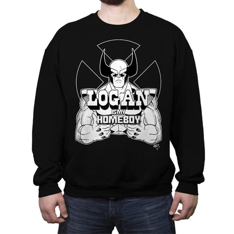 Logan is My Homeboy - Crew Neck Sweatshirt Crew Neck Sweatshirt RIPT Apparel Small / Black