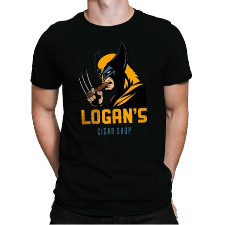 Logan’s Cigar Shop.  - Mens Premium T-Shirts RIPT Apparel Small / Black