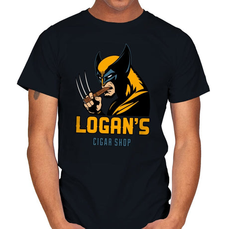 Logan’s Cigar Shop.  - Mens T-Shirts RIPT Apparel Small / Black