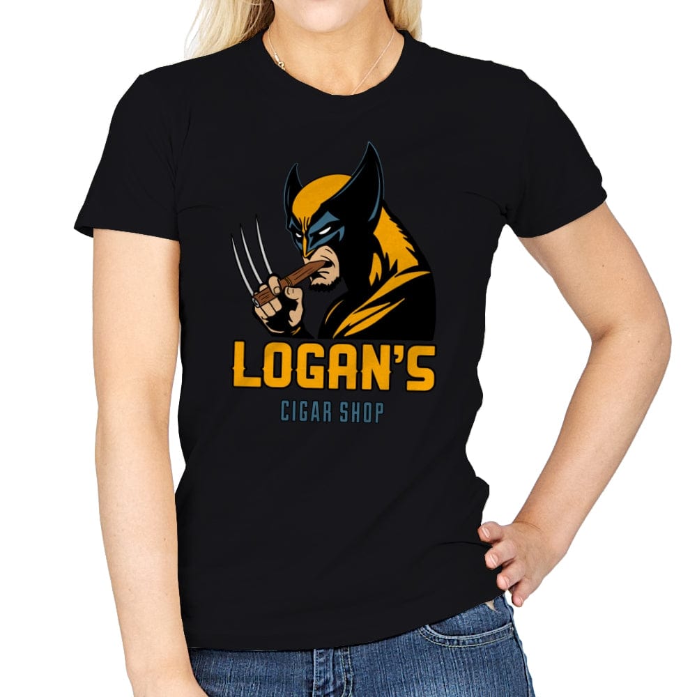 Logan’s Cigar Shop.  - Womens T-Shirts RIPT Apparel Small / Black