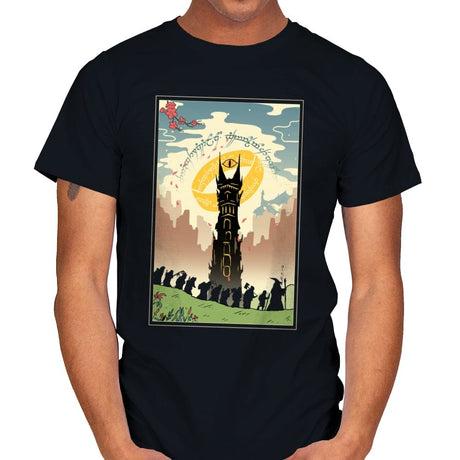 Lonely Mountains Adventure Ukiyo E - Mens T-Shirts RIPT Apparel Small / Black