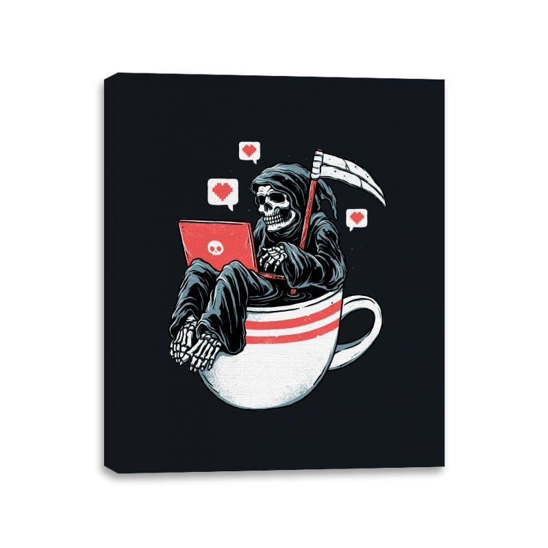 Love Death and Coffee - Canvas Wraps Canvas Wraps RIPT Apparel 11x14 / Black