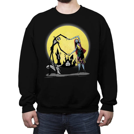 Love in Halloween Town - Crew Neck Sweatshirt Crew Neck Sweatshirt RIPT Apparel Small / Black