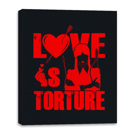 Love is Torture - Canvas Wraps Canvas Wraps RIPT Apparel 16x20 / Black