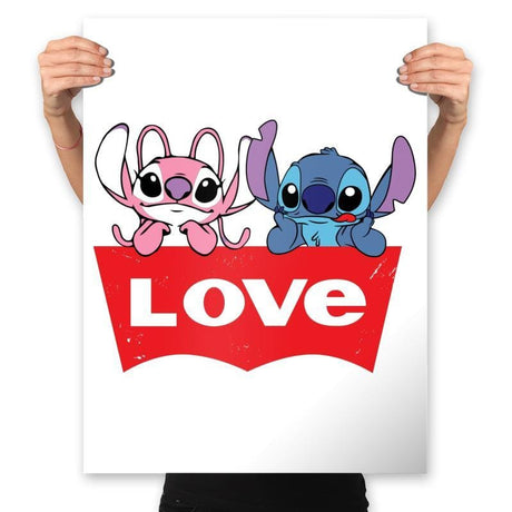 LOVE Jeans - Prints Posters RIPT Apparel 18x24 / White