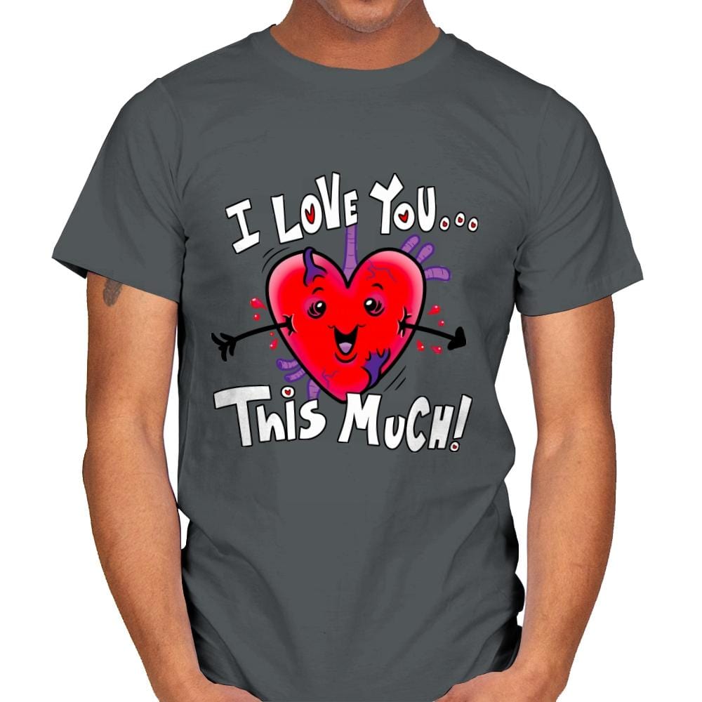 Love spurts... - Mens T-Shirts RIPT Apparel Small / Charcoal