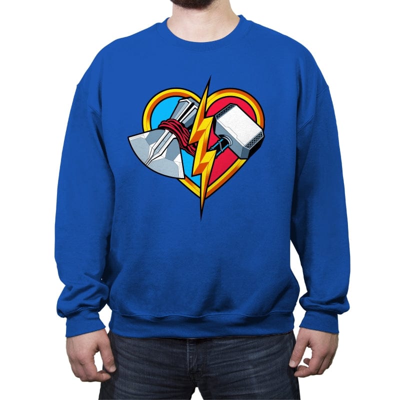 Love & Thunder - Crew Neck Sweatshirt Crew Neck Sweatshirt RIPT Apparel Small / Royal