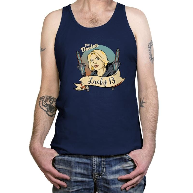 Lucky Doctor 13 - Tanktop Tanktop RIPT Apparel X-Small / Navy