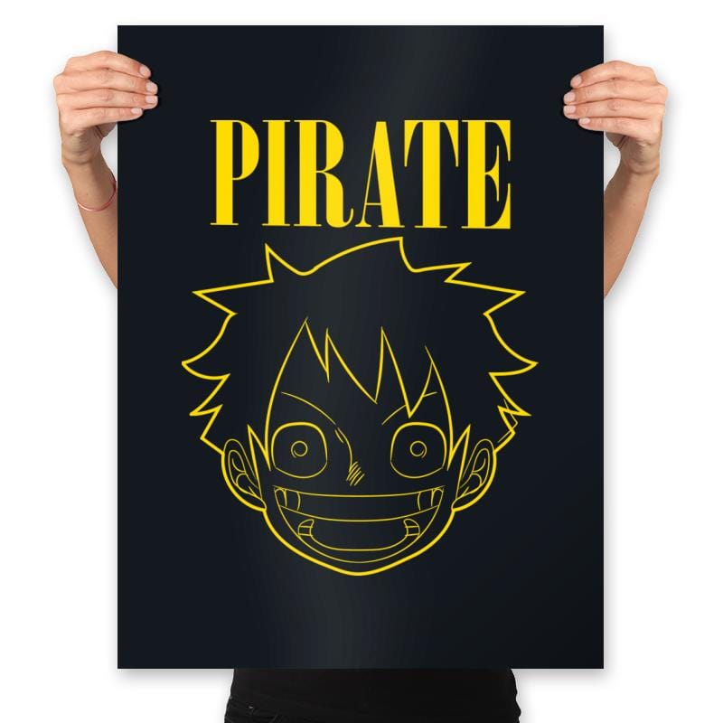 Luffy Pirate - Prints Posters RIPT Apparel 18x24 / Black