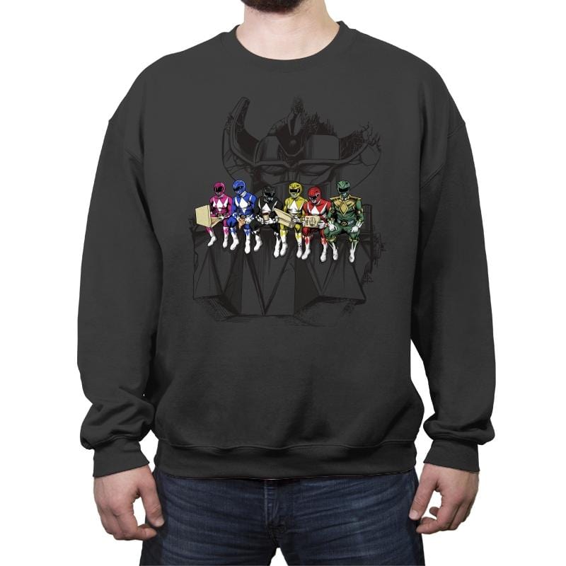 Lunch Atop a Mega - Crew Neck Sweatshirt Crew Neck Sweatshirt RIPT Apparel Small / Charcoal