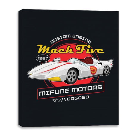 Mach 5 - Mifune Motors - Canvas Wraps Canvas Wraps RIPT Apparel 16x20 / Black