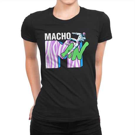 Macho TV - Womens Premium T-Shirts RIPT Apparel Small / Black