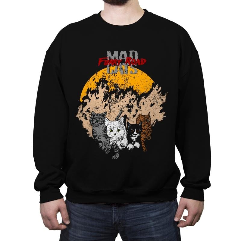 Mad Cats - Crew Neck Sweatshirt Crew Neck Sweatshirt RIPT Apparel Small / Black