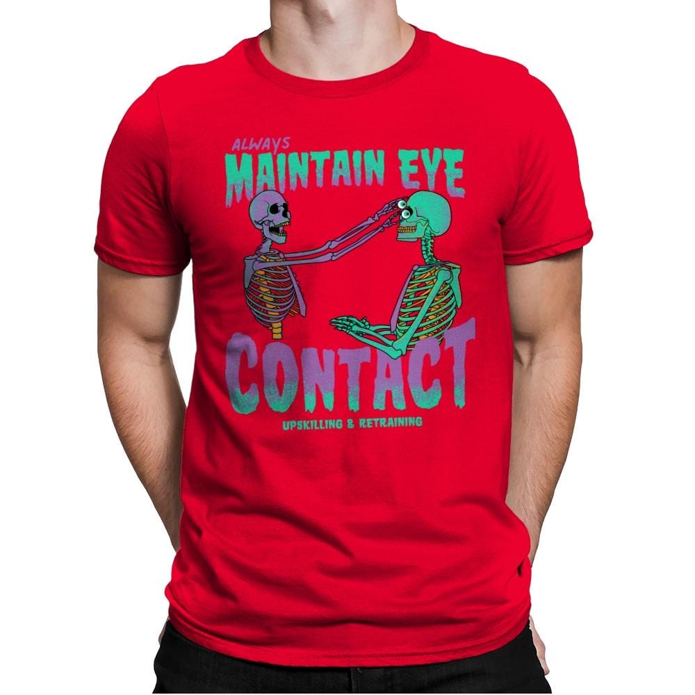 Maintain Eye Contact - Mens Premium T-Shirts RIPT Apparel Small / Red