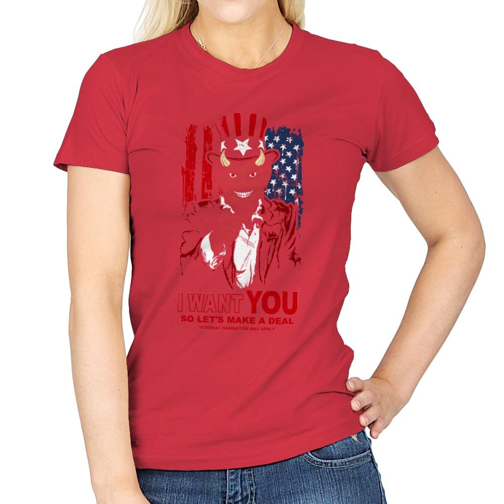 Make a Deal - Womens T-Shirts RIPT Apparel Small / Red