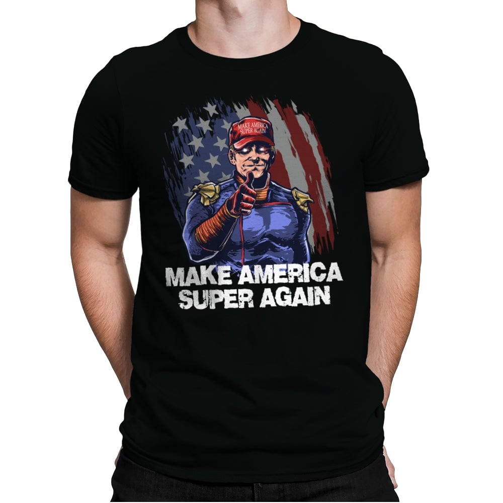 Make America Super Again - Mens Premium T-Shirts RIPT Apparel Small / Black