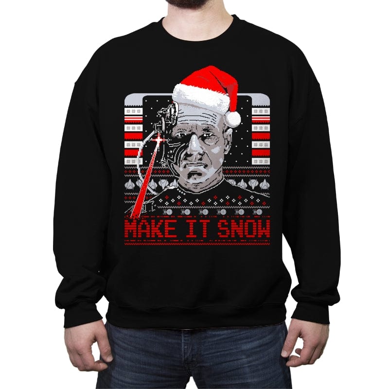 Make it Snow - Crew Neck Sweatshirt Crew Neck Sweatshirt RIPT Apparel Small / Black