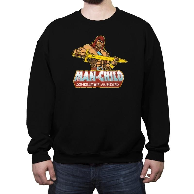 Man-Child - Crew Neck Sweatshirt Crew Neck Sweatshirt RIPT Apparel Small / Black