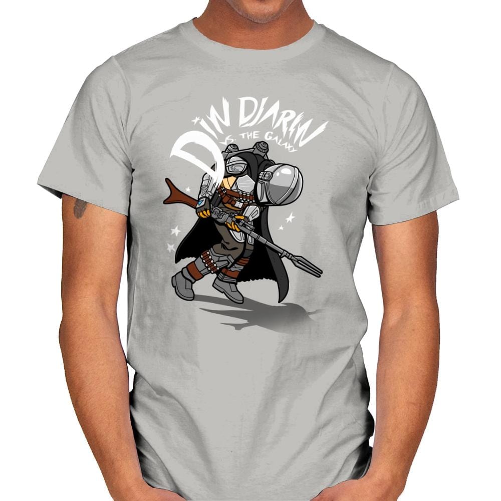 Mando vs. the Galaxy - Mens T-Shirts RIPT Apparel Small / Ice Grey