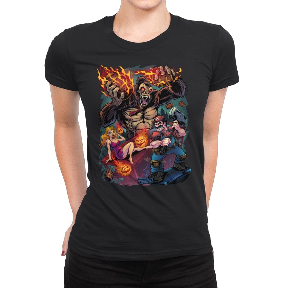 Mario Vs. Donkey Kong - Womens Premium T-Shirts RIPT Apparel Small / Black