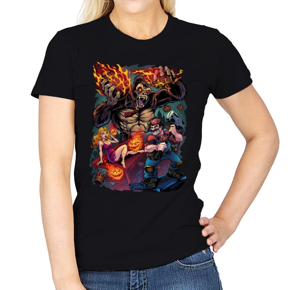 Mario Vs. Donkey Kong - Womens T-Shirts RIPT Apparel Small / Black