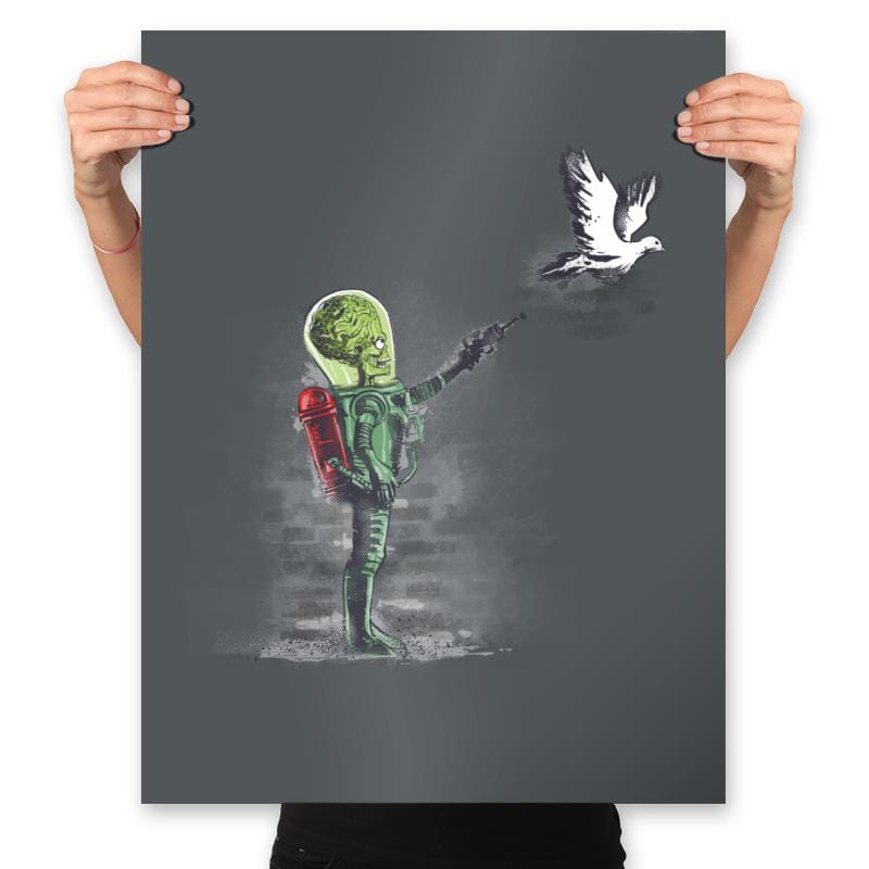 Martian Wall - Prints Posters RIPT Apparel 18x24 / Charcoal