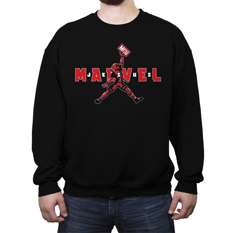 Marvel Jesus - Crew Neck Sweatshirt Crew Neck Sweatshirt RIPT Apparel Small / Black