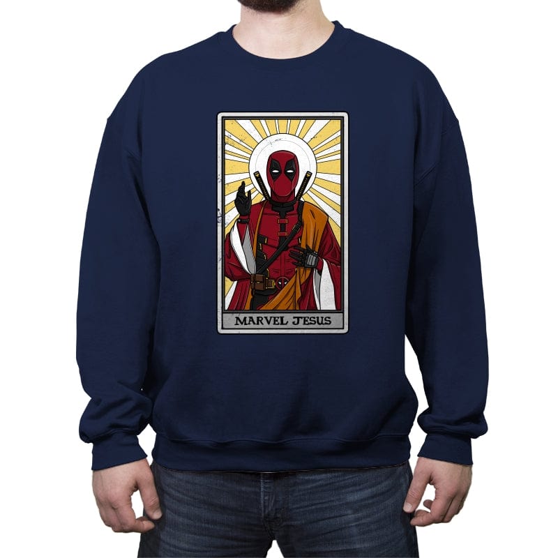 Marvel Messiah  - Crew Neck Sweatshirt Crew Neck Sweatshirt RIPT Apparel Small / Navy