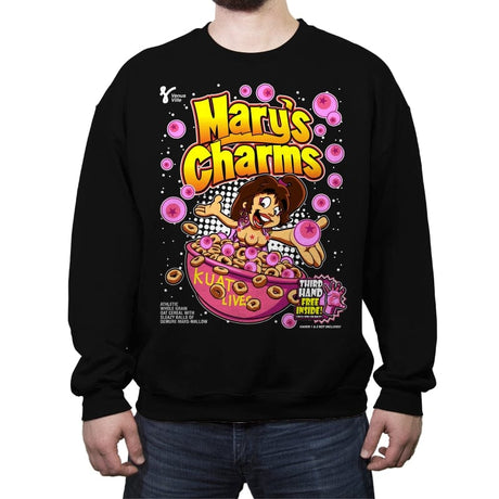 Mary's Charms - Crew Neck Sweatshirt Crew Neck Sweatshirt RIPT Apparel Small / Black