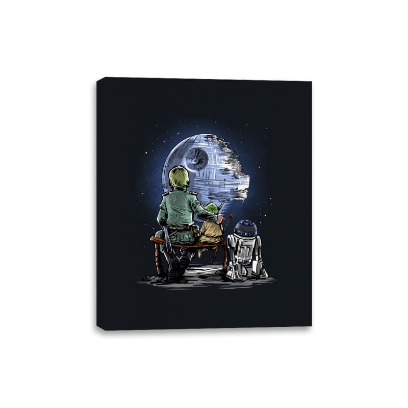 Master and Apprentice Gazing at the “Moon” - Canvas Wraps Canvas Wraps RIPT Apparel 8x10 / Black