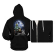 Master and Apprentice Gazing at the “Moon” - Hoodies Hoodies RIPT Apparel Small / Black