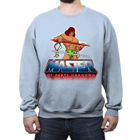 Master of Parts Unknown - Crew Neck Sweatshirt Crew Neck Sweatshirt RIPT Apparel Small / Light Blue