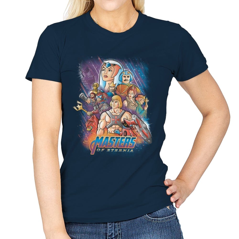 Masters of Eternia - Womens T-Shirts RIPT Apparel Small / Navy