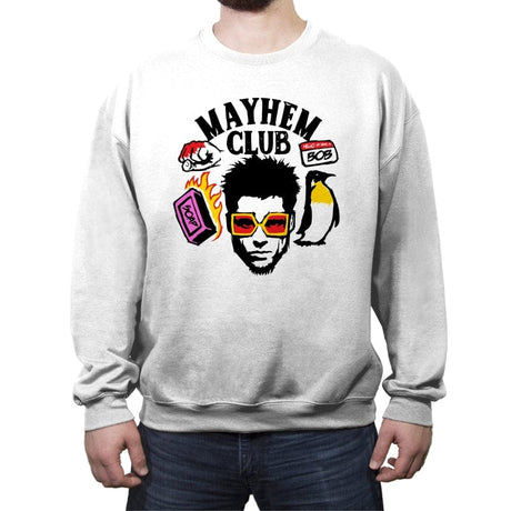 Mayhem Club - Crew Neck Sweatshirt Crew Neck Sweatshirt RIPT Apparel Small / White