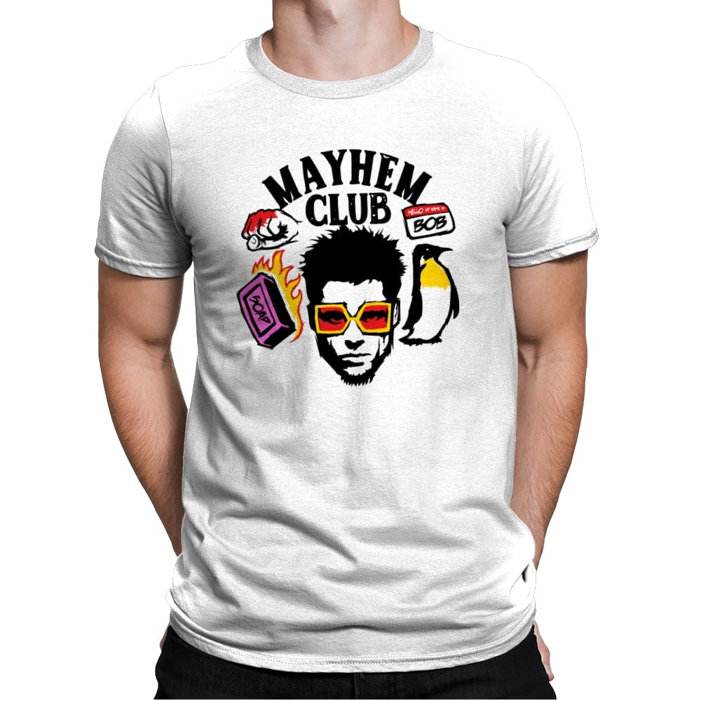 Mayhem Club - Mens Premium T-Shirts RIPT Apparel Small / White