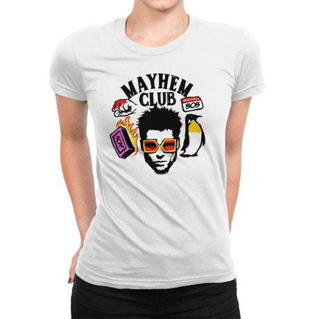 Mayhem Club - Womens Premium T-Shirts RIPT Apparel Small / White