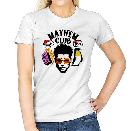 Mayhem Club - Womens T-Shirts RIPT Apparel Small / White