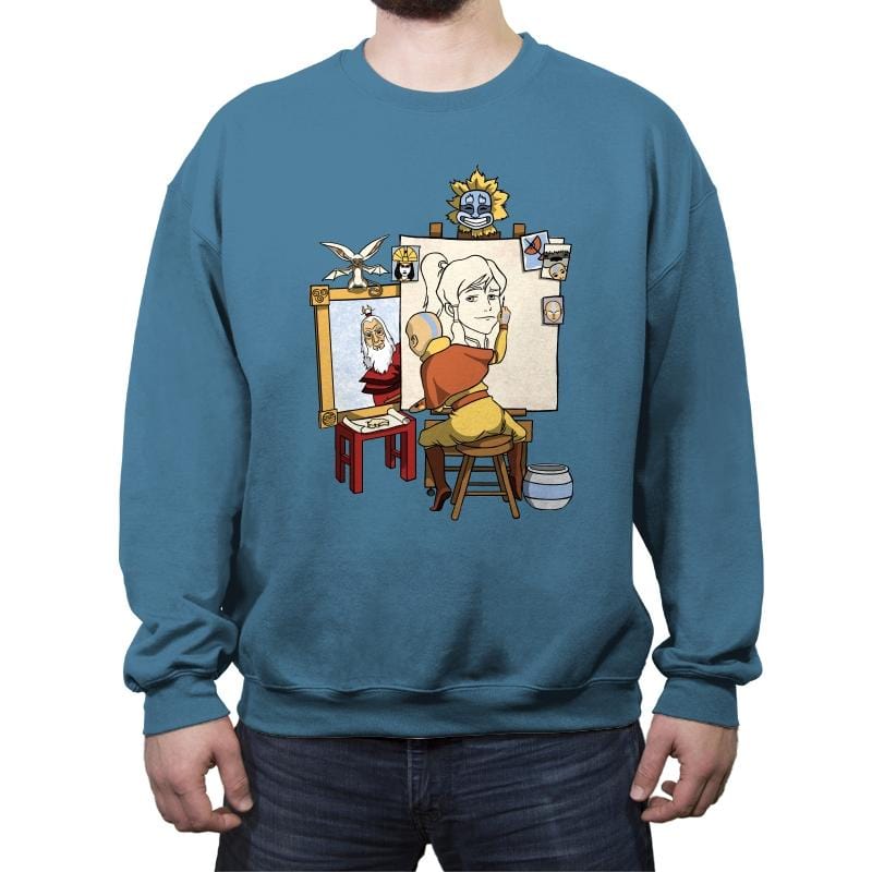 Me, Myself, and Aang - Crew Neck Sweatshirt Crew Neck Sweatshirt RIPT Apparel Small / Indigo Blue