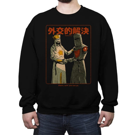 Medieval Diplomacy - Crew Neck Sweatshirt Crew Neck Sweatshirt RIPT Apparel Small / Black