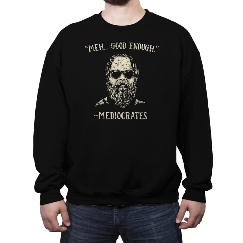 Mediocrates - Crew Neck Sweatshirt Crew Neck Sweatshirt RIPT Apparel Small / Black