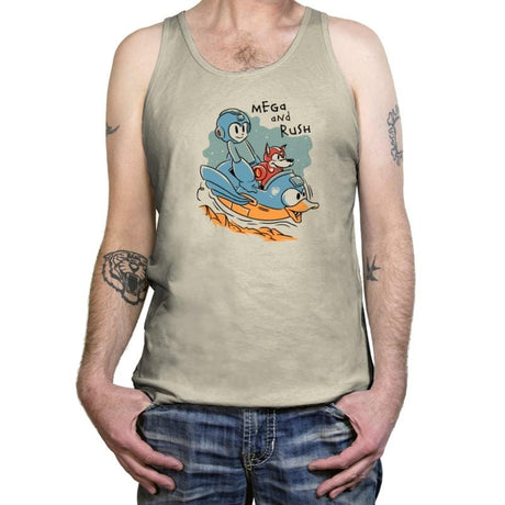 Mega and Rush - Tanktop Tanktop RIPT Apparel X-Small / Oatmeal Triblend