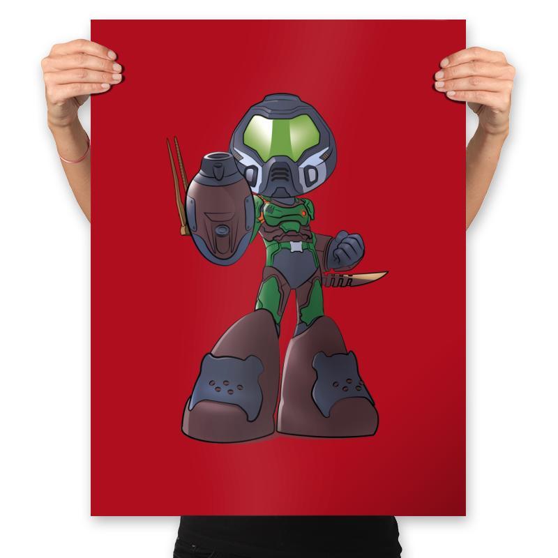 Mega Doom Slayer - Prints Posters RIPT Apparel 18x24 / Red