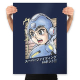 Mega Fighting Robot - Prints Posters RIPT Apparel 18x24 / Navy