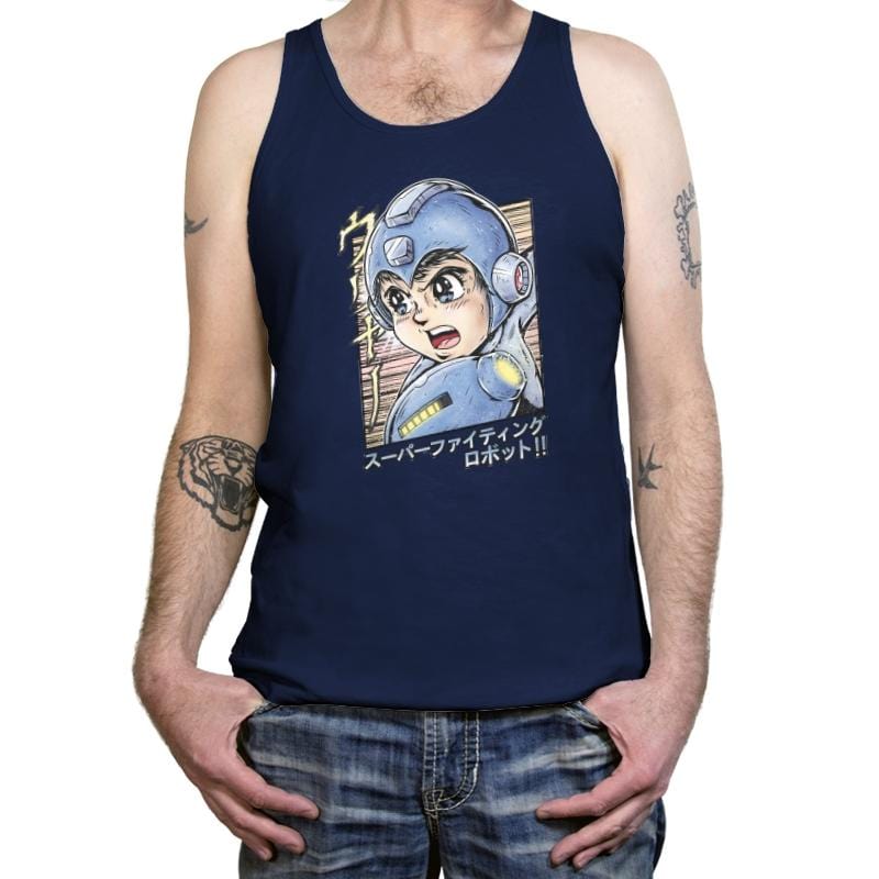 Mega Fighting Robot - Tanktop Tanktop RIPT Apparel X-Small / Navy