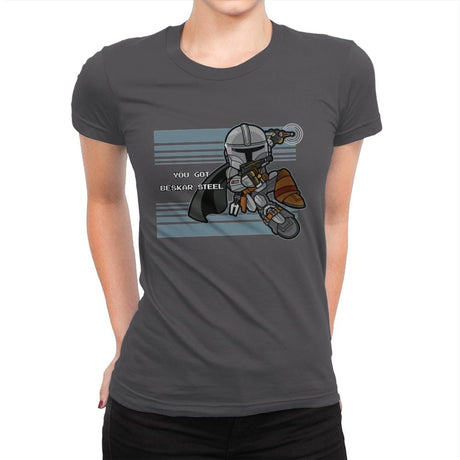 Mega Man-dalorian - Womens Premium T-Shirts RIPT Apparel Small / Heavy Metal