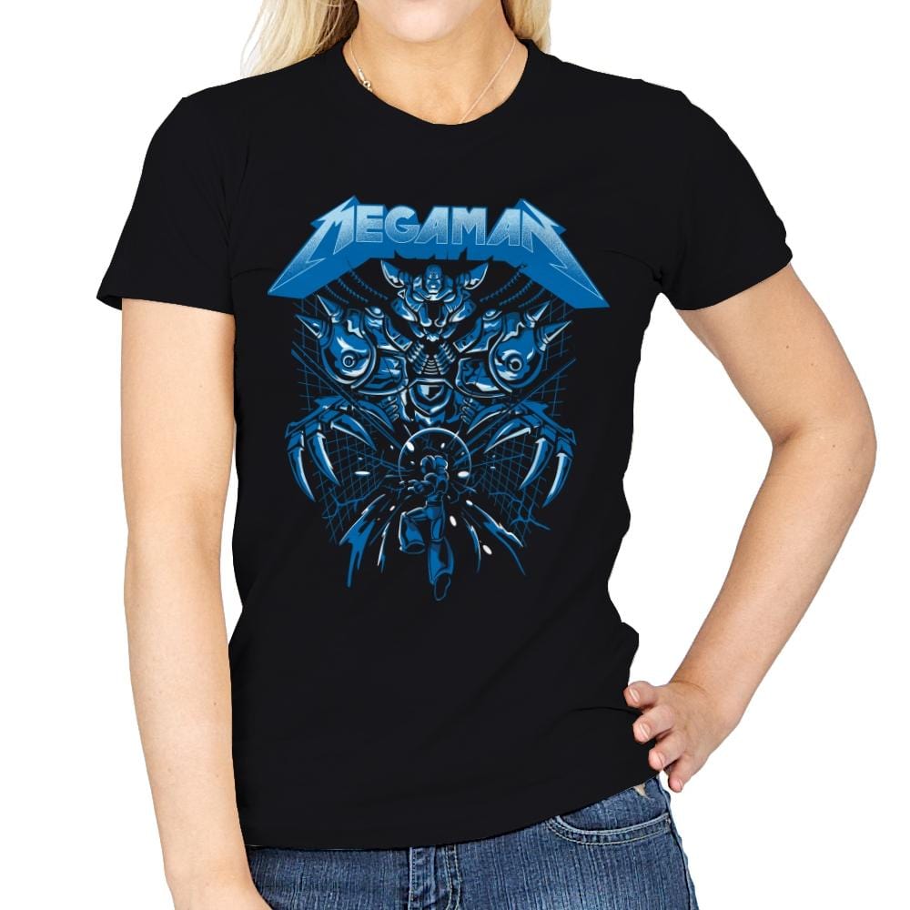 Mega Rockman - Womens T-Shirts RIPT Apparel Small / Black