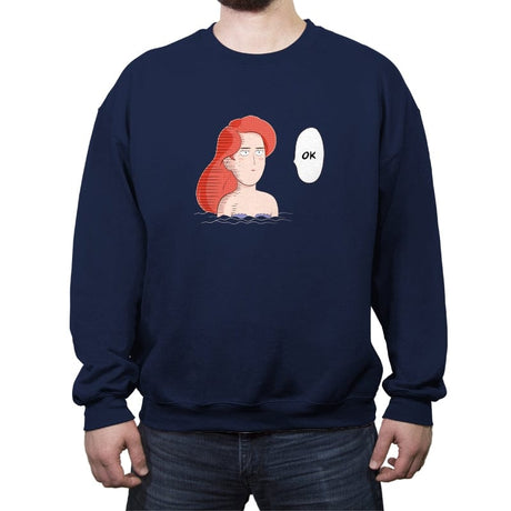 Meh-maid - Crew Neck Sweatshirt Crew Neck Sweatshirt RIPT Apparel Small / Navy